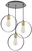 KQ 9016-3P HOOP PENDANT BLACK &amp; BRUSHED BRASS HOMELIGHTING 77-8203