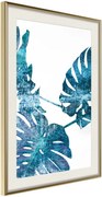 Αφίσα - Sapphire Monstera - 40x60 - Χρυσό - Με πασπαρτού