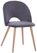 Καρέκλα Sadie Grey HM8544.01 52x49,5x77Υ εκ. Σετ 4τμχ Velvet, Metal