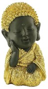 Διακοσμητικό Αντικείμενο Επιτραπέζιο Baby Buddha 022123 12x10x17cm Gold-Black Πολυρεσίνη