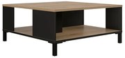 Epiplo World  Trust Τραπεζάκι Σαλονιού 81x81x36εκ. Helvezia Oak / Black BEST-153587