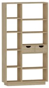 Βιβλιοθήκη με συρτάρια Dakin  σε oak απόχρωση 80x25x190εκ