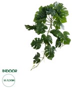 GloboStar® Artificial Garden HANGING MONSTERA 20600 Τεχνητό Διακοσμητικό Κρεμαστό Φυτό Μονστέρα Μ28 x Π30 x Υ50cm