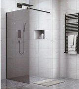 GL PANEL ΤΖΑΜΙ GREY 80*195h/8mm ME ΜΠΡΑΤΣΟ ΜΑΥΡΟ 70-120cm 80-1602