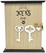 Κλειδοθήκη Ξύλινη Σε Φυσικό Χρώμα Keys Here 20x6x24cm