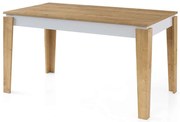Τραπέζι Επεκτεινόμενο Cunda 974NMB2235 140/175x80x75cm Oak-White Μοριοσανίδα, Μελαμίνη