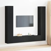 vidaXL Ντουλάπι TV 6 pcs Μαύρο 80 x 30 x 30 εκ Επεξεργασμένο ξύλο