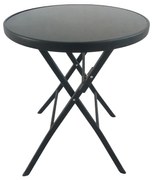 Τραπέζι Μεταλλικό ArteLibre Πτυσσόμενο TAURUS Μαύρο Φ60x70cm