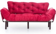 Καναπές - Κρεβάτι Τριθέσιος Nitta 859FTN1363 185x70x85cm Maroon Red