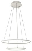 Φωτιστικό Οροφής 3508-48-102 65W Led Warm White Φ60-Φ80cm 200cm White Fabas Luce Μέταλλο, Μεθακρυλικό