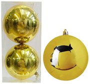 Σετ 2 τεμάχια Χριστουγεννιάτικες Μπάλες Χρυσές 12cm 237549