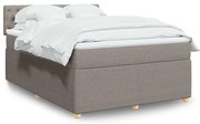 vidaXL Κρεβάτι Boxspring με Στρώμα Taupe 140x200 εκ. Υφασμάτινο