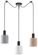 SE21-BL-4-BL3-SH12 ADEPT FLEX Black Pendant White, Grey, Brown Fabric Shade+ HOMELIGHTING 77-8919