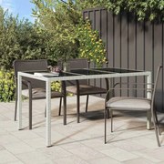 vidaXL Τραπέζι Κήπου για Φαγητό Λευκό 150 x 90 x 75 cm Πολυ ράταν