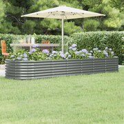 vidaXL Ζαρντινιέρα Γκρι 296x80x36 εκ. Γαλβανισμένος χάλυβας