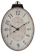 Artekko Clock Ρολόι Τοίχου Οβάλ MDF Μπεζ Μαύρο (45x3.1x73.7)cm