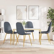 vidaXL Καρέκλες Τραπεζαρίας 4 τεμ. Σκούρο Γκρι Βελούδινες