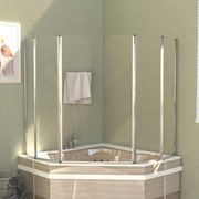 vidaXL Καμπίνες Μπανιέρας 2 τεμ. Διαφανείς 104 x 130 εκ. Ψημένο Γυαλί