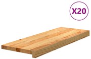 vidaXL Πατάκια Σκάλας 20 τεμ. Ανοιχτό Καφέ 70x30x2 cm Ξύλο Δρυός