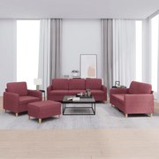 vidaXL Πολυθρόνες Σετ 4 Τεμαχίων Μπορντό από Ύφασμα με Μαξιλάρια