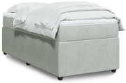 vidaXL Κρεβάτι Boxspring με Στρώμα Ανοιχτό Γκρι 100x200 εκ. Βελούδινο