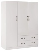 Ντουλάπα CARLY Τρίφυλλη με 2 Συρτάρια Λευκή 150X55Χ180Υεκ. 150x55x180 εκ.