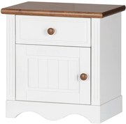 Κομοδίνο Pristine-Λευκό - Καφέ