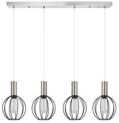 Φωτιστικό Οροφής - Ράγα Adept Tube 77-8448 87x20x300cm 4xE27 60W Nickel-Black Homelighting