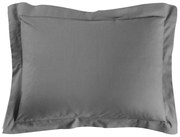 Μαξιλαροθήκη Lina Douceur d'intérieur από βαμβάκι 57TC, με ραφή Oxford και διαστάσεις 50x70cm - Charcoal Grey