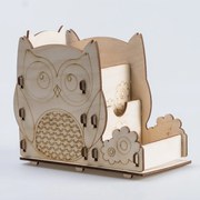 Intra απο ξύλο plywood 3mm-4mm πάχος - Owl Pen Holder Organizer γραφείου Δίασταση 30x30 cm Intraeaxys-d1lv0qgo