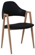 Πολυθρόνα Delta ΕΜ130,6 51x51x81cm Natural-Black Σετ 2τμχ Metal, Technoderma
