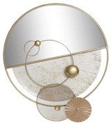 Τοίχο καθρέφτη DKD Home Decor Λευκό Χρυσό Σύγχρονη 65 x 7,6 x 76 cm