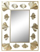 Τοίχο καθρέφτη DKD Home Decor Χρυσό Φύλλο φυτού 71 x 1 x 97 cm