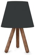Φωτιστικό επιτραπέζιο Lander Megapap ύφασμα Pvc/ξύλο χρώμα μαύρο/καφέ 22x17x32εκ.-GP029-0020,3