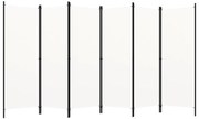 vidaXL Διαχωριστικό Δωματίου με 6 Πάνελ Λευκό 300 x 180 εκ.