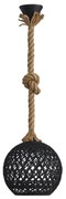 Φωτιστικό Οροφής Μονόφωτο Heronia Silk 31-1149 Rope Black