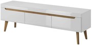 Lh-homefurniture Έπιπλο τηλεόρασης Nordi Λευκό+Higloss λευκό+Riviera 160x50x40cm 02104-NR