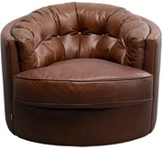 Swivel Armchair Music Hall Leather Brown - Καφέ