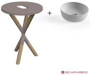 Scarabeo Cross 2501F0-9852 Sand (Μπεζ Ματ) Πάγκος Με Νιπτήρα Glam Pearl Ø33εκ.