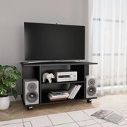 Έπιπλο Τηλεόρασης με Ρόδες Μαύρο 80x40x45 εκ. Επεξ. Ξύλο 800190