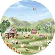 Farm Joy Ταπετσαρια Τοιχου Πρασινο Στρογγυλη 80cm