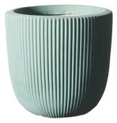 Γλάστρα Πήλινη Στρογγυλή Stripe Βεραμάν S 24x24x23 εκ. A-7940-8 Supergreens-A-7940-8-Πράσινο A-7940-8
