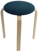 Σκαμπό ArteLibre MILOA Μπλε/Φυσικό Ύφασμα/Ξύλο 42x42x45cm