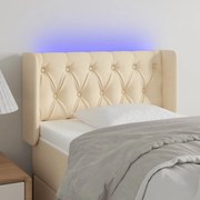 Κεφαλάρι Κρεβατιού LED Κρεμ 83x16x78/88 εκ. Υφασμάτινο 3123551