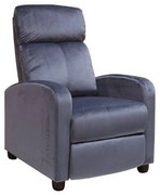 Πολυθρόνα Porter Relax Grey Velure Ε9781,5 68x86x99cm Βελούδο