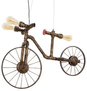 00660 GloboStar®  SWIFTWALKER 00660 Vintage Κρεμαστό Φωτιστικό Φιγούρα Τρίφωτο 3 x E27 IP20 Χάλκινο &amp; Κόκκινο Μέταλλο - Μ85 x Π29.5 x Υ55cm