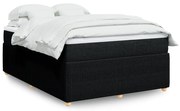 vidaXL Κρεβάτι Boxspring με Στρώμα Μαύρο 140x190 εκ. Υφασμάτινο