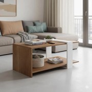 Τραπέζι σαλονιού Masasi σε φυσική-λευκή απόχρωση 80x50x35εκ 80x50x35 εκ.