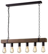 Φωτιστικό Οροφής - Ράγα I-Texas-S6 Natural-Black Luce Ambiente Design Μέταλλο,Ξύλο