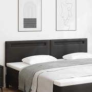 vidaXL Κεφαλάρι Επιτοίχιο με κεφαλάρι Μαύρο 200 cm PVC